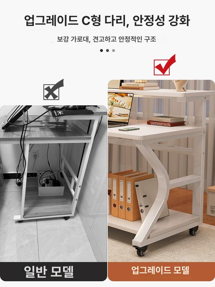이동식 컴퓨터책상 게이밍 우드 이동식컴퓨터책상 오크 컴퓨터 기숙사 철제 거실 노트북 - 상세 이미지 4