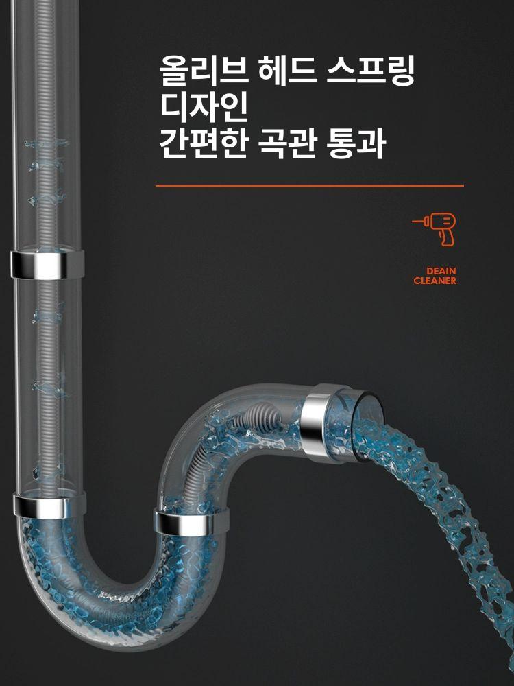 전동 변기관통기 하수구 막힘 뚫기 파이프 도구 드릴 배수관 고압 배관청소 - 상세 이미지 5