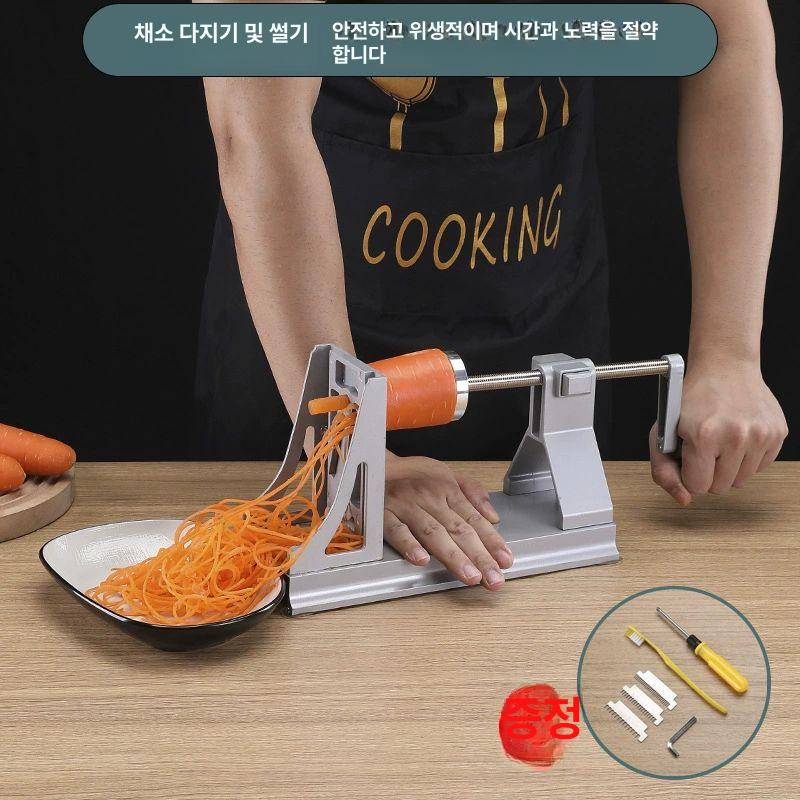가정용 야채면 채썰기 기계 무채 파스타 채소 오이 감자 3종 국수 메이커 슬라이서 제면기 - 상세 이미지 2