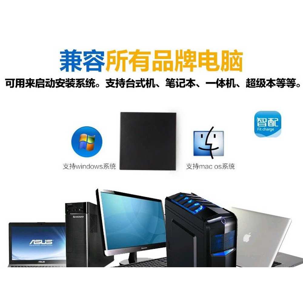 CD 롬 USB 디비디 드라이브 씨디룸 버너 시디룸 컴퓨터 리더기 굽기 외장형 맥북 콤보 - 상세 이미지 3