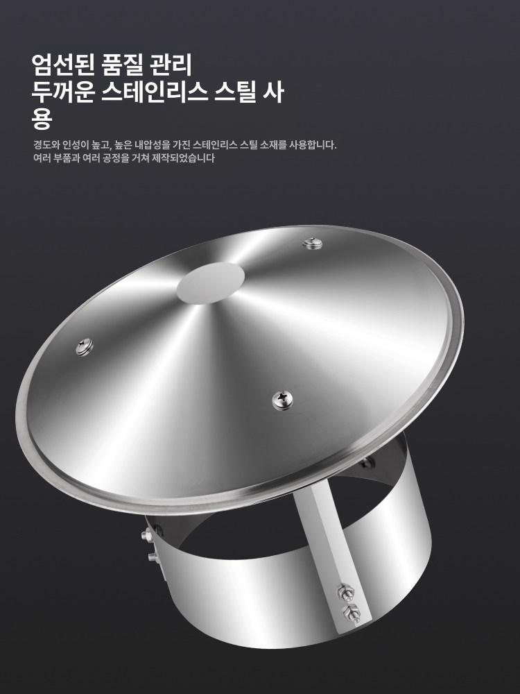 삿갓 연통 스테인리스 방수 화목 역풍 부자재 뚜껑 난로 모자 배기파이프 흡출기 방지 - 상세 이미지 2