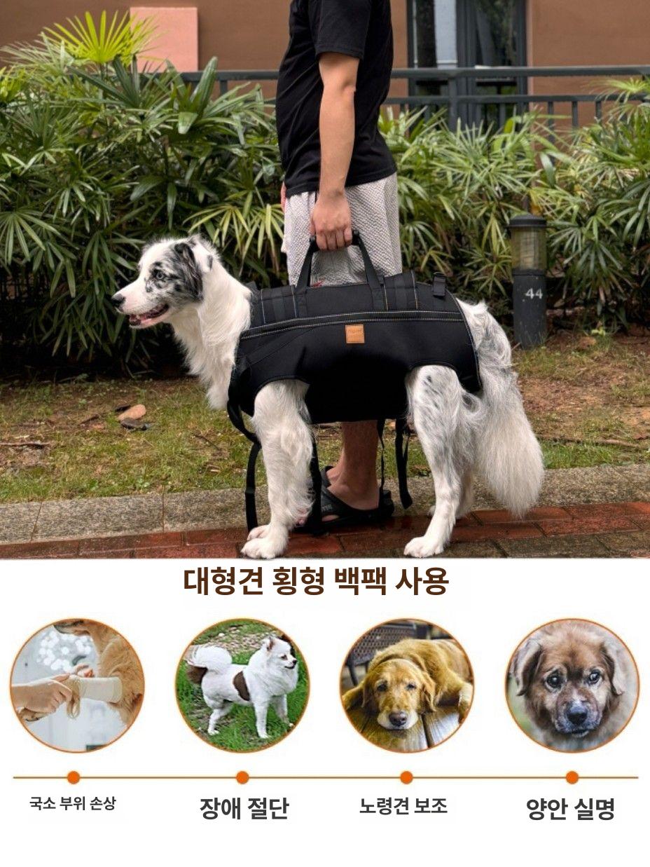 대형견 이동가방 포대기 백팩 이동 반려견 가방 블랙 리트리버 외출용 대형견백팩 산책 - 상세 이미지 3