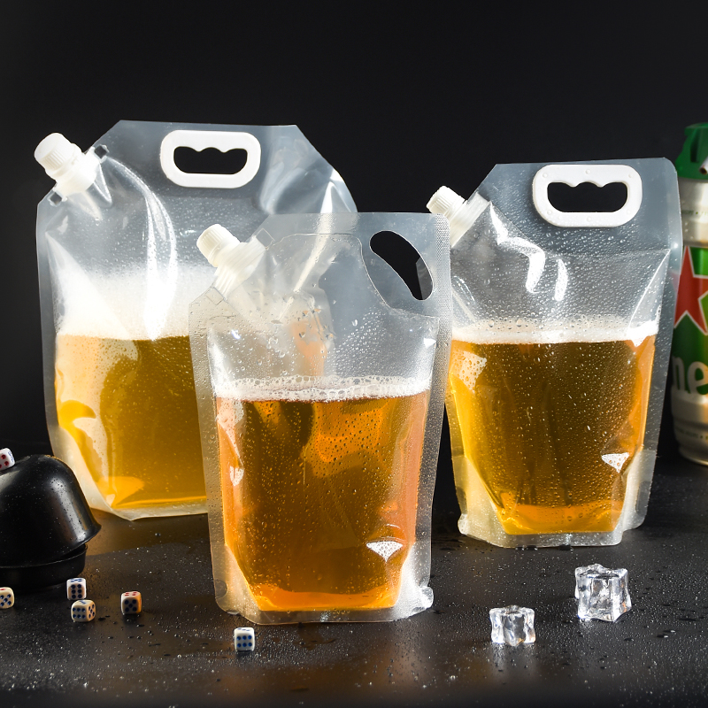 스파우트 파우치 200개 지퍼백 밀폐 테이크아웃 맥주 음료 혀끝 경사 열 식품 비닐백 - 상세 이미지 3