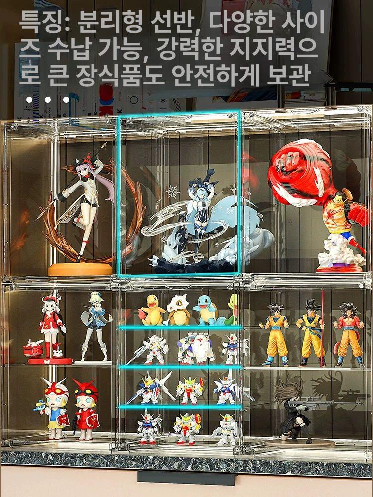 5단 장식장 미니 아크릴케이스 전시 진열대 디스플레이 수납장 기본형 계단식 - 상세 이미지 4