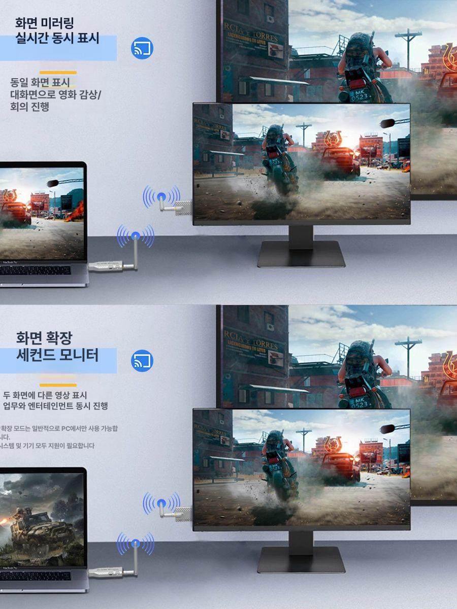 송수신기 분배기 무선 hdmi 동글 무선송수신기 스마트폰 구글 미러링 확장 모니터 장거리 - 상세 이미지 5