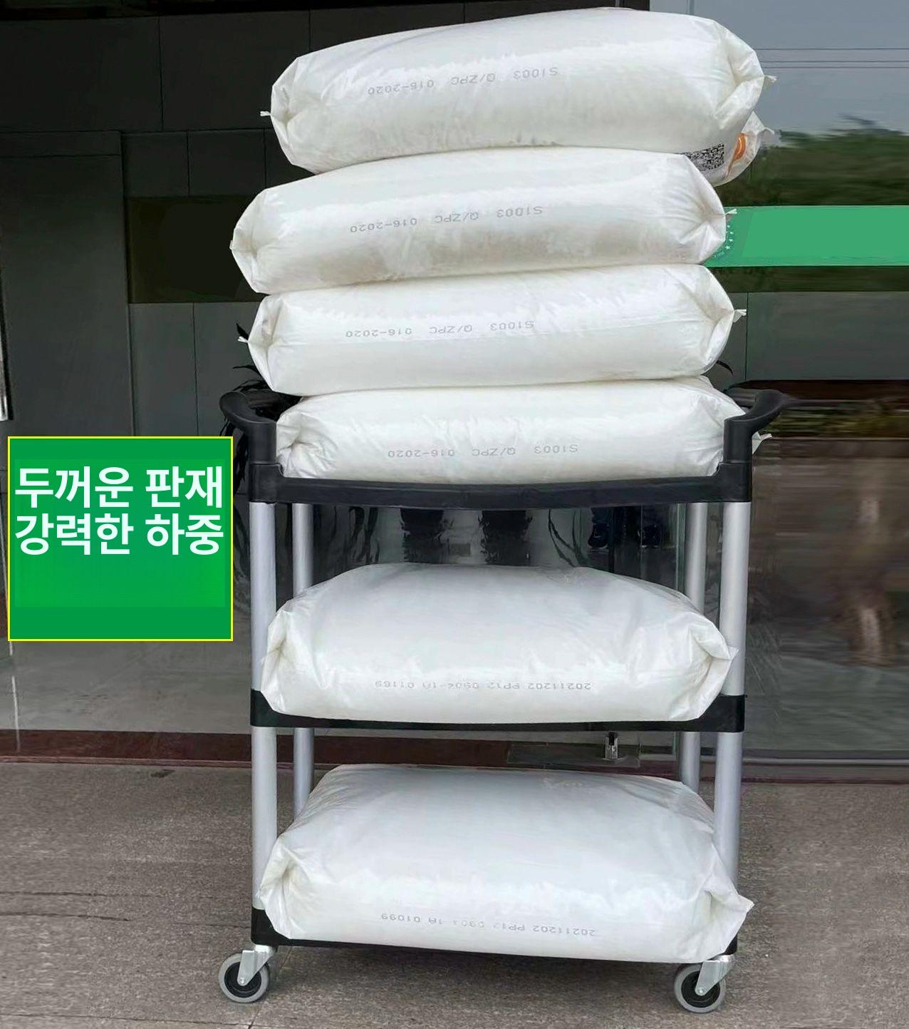 이동식 주방 서빙카트 식당 운반용 대형 트롤리 무소음 다용도 업소용 주방용품 - 상세 이미지 4