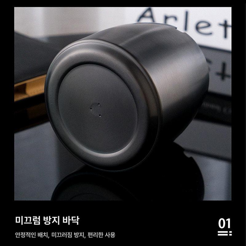 철제 가정용재떨이 뚜껑 심플 꽁초 원형 연기 깔끔한 일본식 흡연통 - 상세 이미지 4
