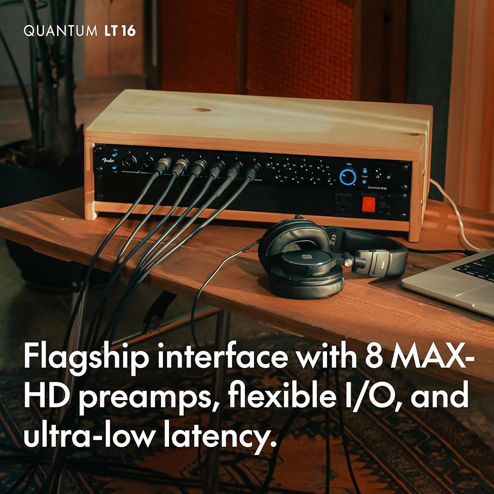 펜더 퀀텀 LT 16 | 음악 제작을 위한 16-in 8-out USB-C 오디오 인터페이스, 8개의 MAX-HD 마이크 프리앰프, 14개의 라인 입력, 저지연 드라이버, 루프백, - 상세 이미지 3