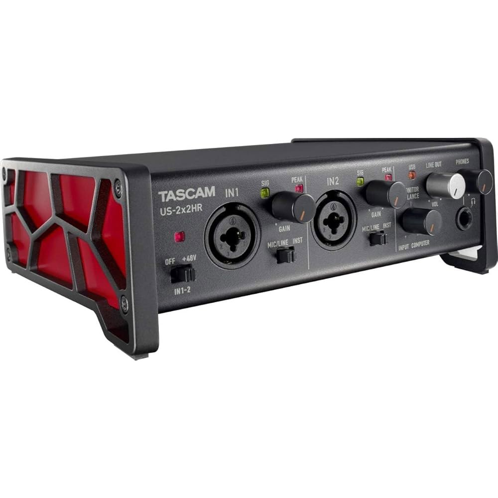 녹음, 스트리밍, 팟캐스트, 작곡을 위한 Tascam US-2x2HR 2 마이크 2IN/2OUT 고해상도 다용도 USB 오디오 인터페이스 - 상품 이미지