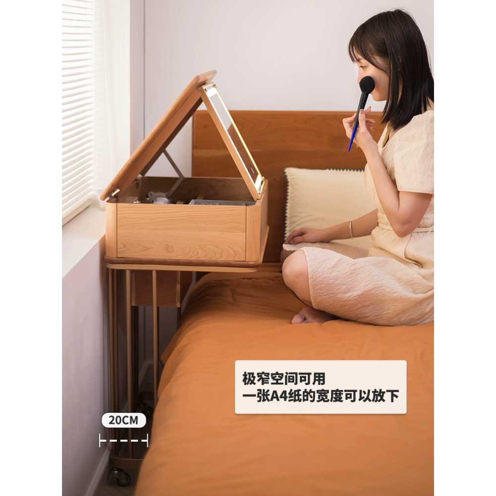 바퀴달린 화장대 슬림 소형 조명 수납장 서랍형 틈새 콘솔 원룸 공간의 거울 신발장 - 상세 이미지 5