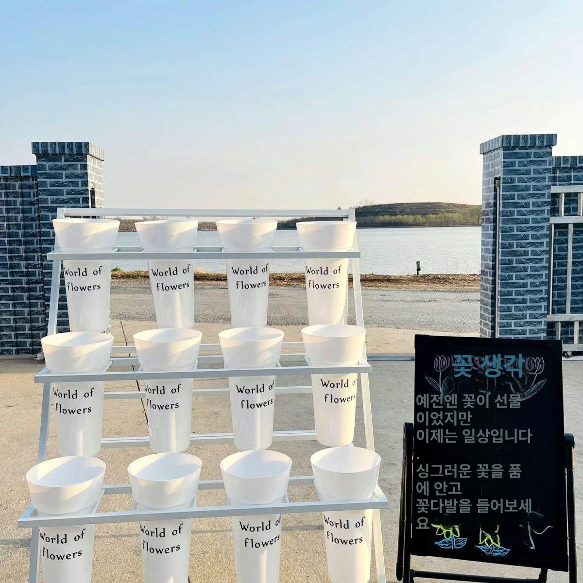 대형 꽃다발진열대 생화 계단식 플라워 전시 가판대 선반 계단형 버킷 매장 화분대 - 상세 이미지 4
