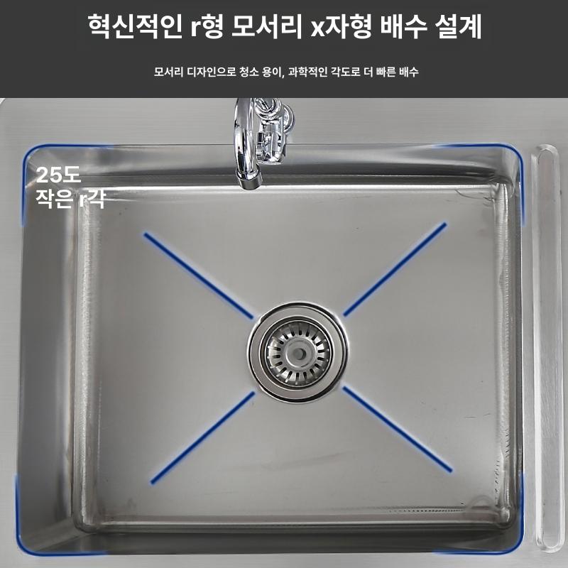 2구 싱크대 스테인레스 캠핑용 펜션 설거지 캠핑장 간이개수대 세척대 조리대 워시볼 - 상세 이미지 3