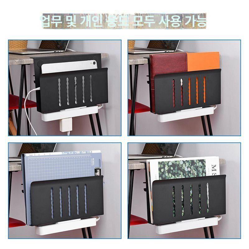 데스크 거치대 수납 노트북 블랙 스탠드 알루미늄 노트북거치대 형식 태블릿 무타공 맥미니 - 상세 이미지 4