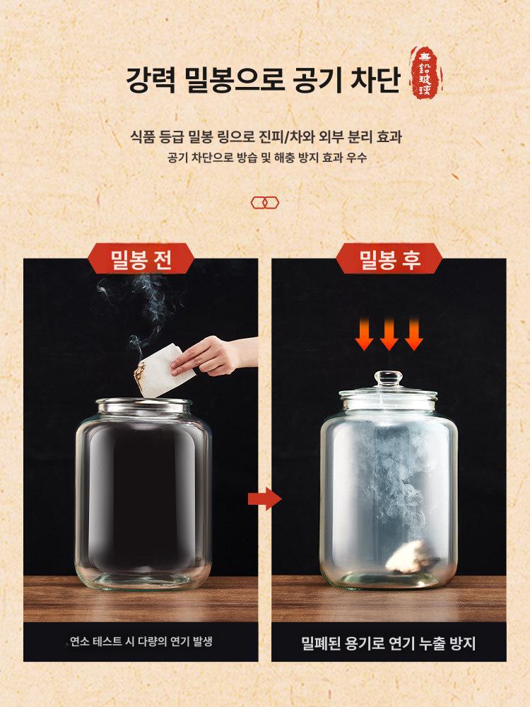 대형 밀폐유리병 팔각 2L 통 수도꼭지 물병 커피 디스펜서 담금주병 뚜껑 밀폐용기 - 상세 이미지 2
