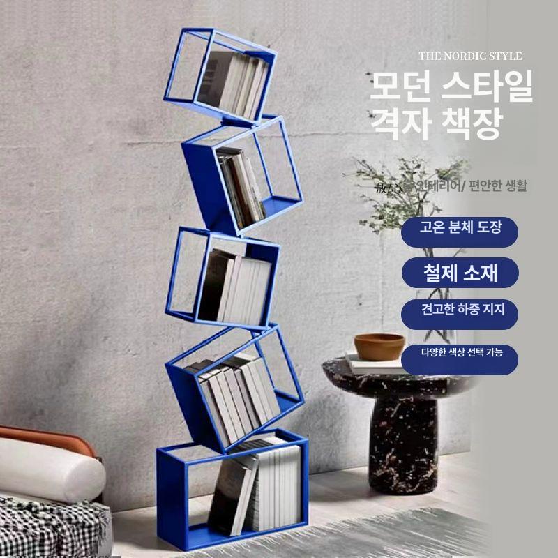 인테리어 북타워 블랙 선반장 진열대 북선반 서재 다용도 거실 색상 심플 장식장 - 상세 이미지 2