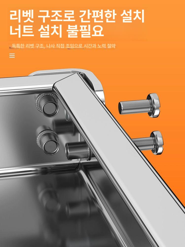 스텐 카트 이동 선반 이동식 진열대 틈새 이동선반 바퀴달린 병원 수납 접이식 서빙카트 - 상세 이미지 3