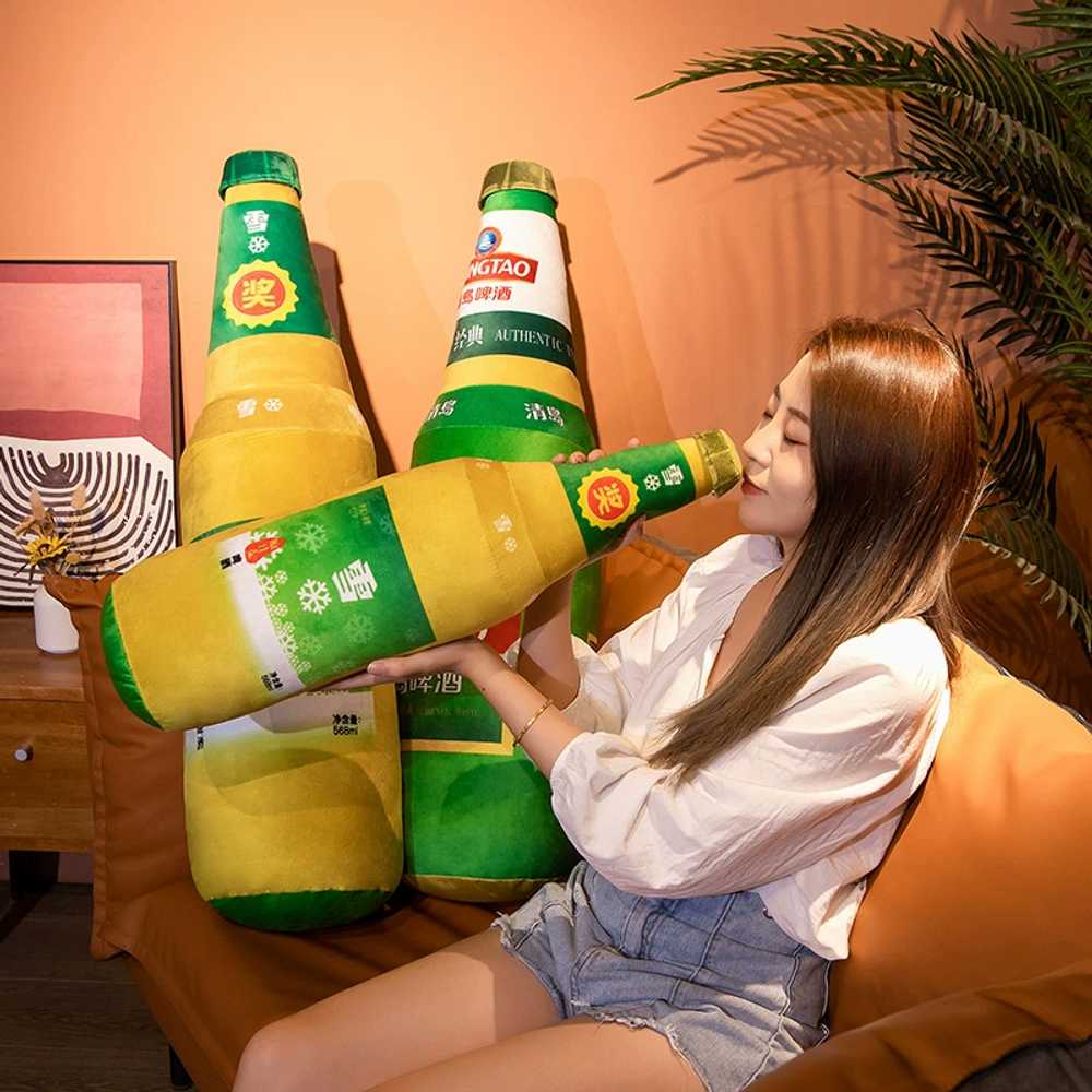 맥주 봉제인형 소파 술집 장난감 호프 액세서리 모델 컵 빈티지 인테리어 소주병 개 - 상세 이미지 3