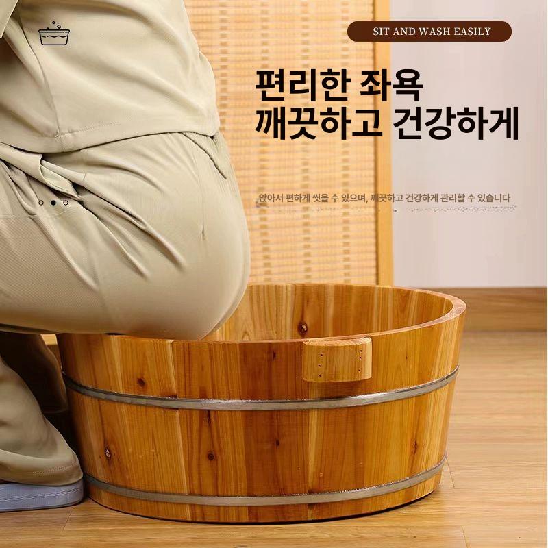 편백나무 욕조 료칸 히노끼탕 편백 양동이 사우나 목욕 - 상세 이미지 3