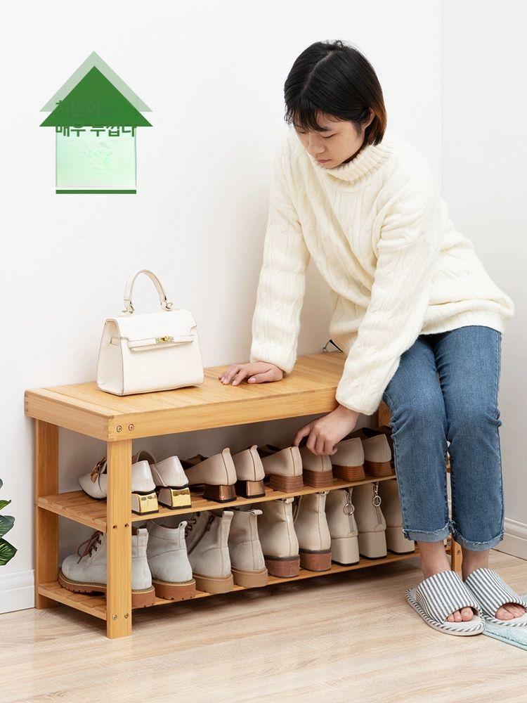신발장벤치 의자 원목 현관 인테리어 슈벤치 좁은 원룸 틈새 슬림 벤치의자 현관의자 아기 - 상세 이미지 2