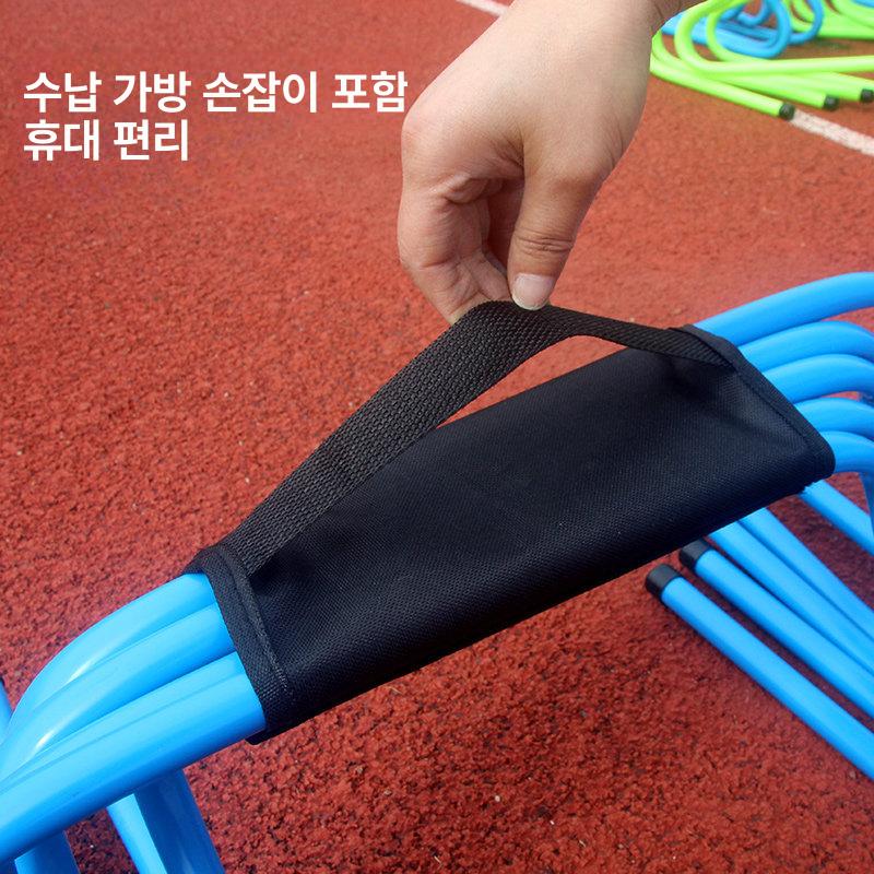 축구 장애물 허들 세트 높이뛰기 민첩성 훈련용 접이식 스텝 칼라 콘 장비 - 상세 이미지 3