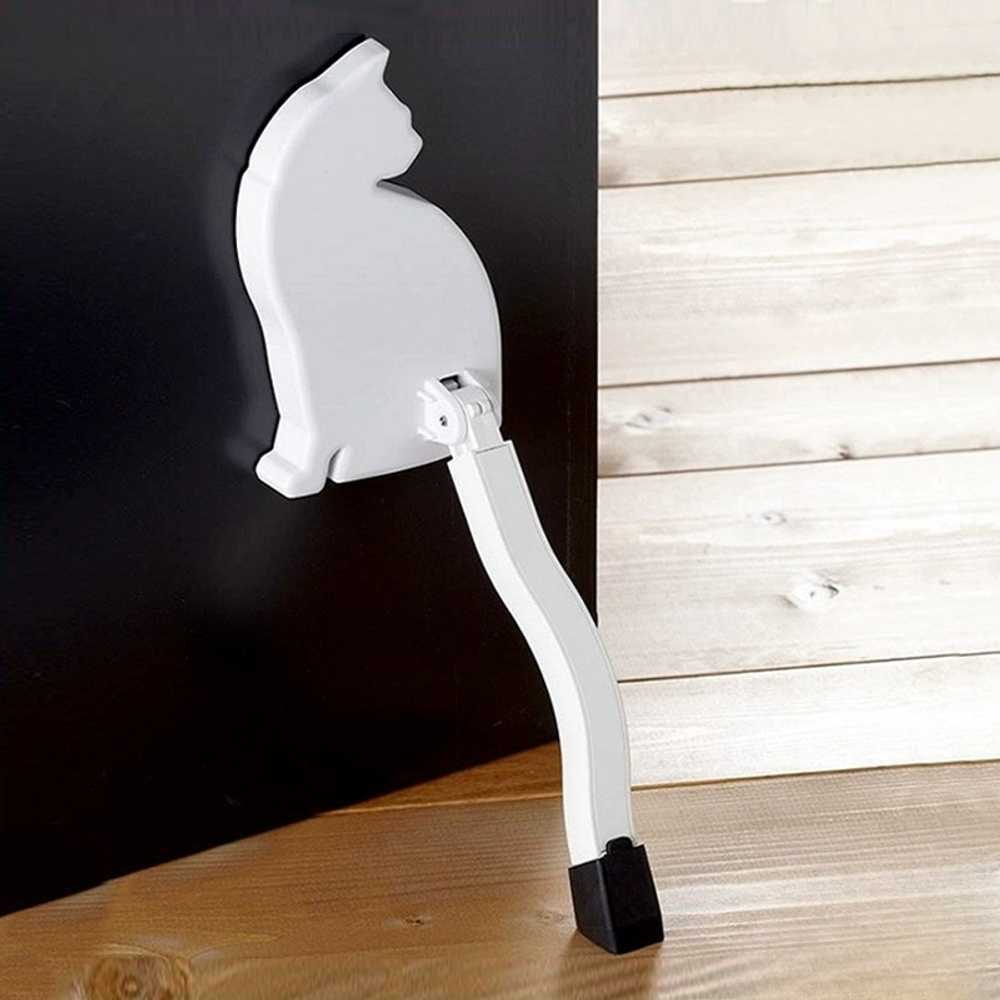 고양이 말굽 고정대 도어스토퍼무타공 바닥 말발굽 사용 현관문고정 모양 스톱퍼 크롬 - 상품 이미지