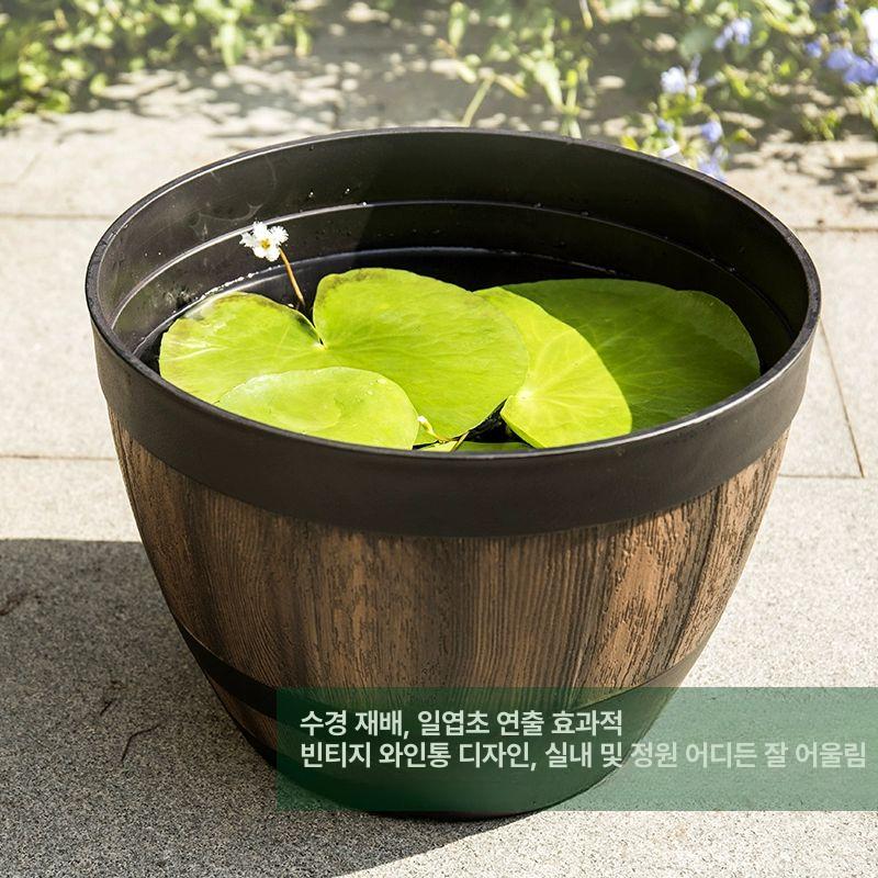 화분 플라스틱 대형 원형 원형화분 인테리어화분 저면관수 다육이 플분 모스그린 대형화분 - 상세 이미지 4