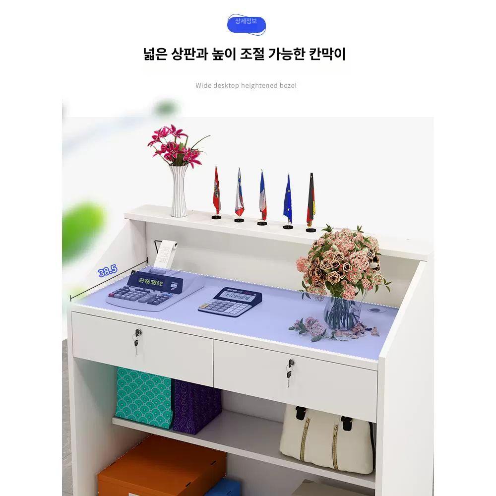 안내데스크 카운터 포스계산대 매장 맞춤 코너 의류점포 매대 프론트 심플모던 미니멀 - 상세 이미지 3