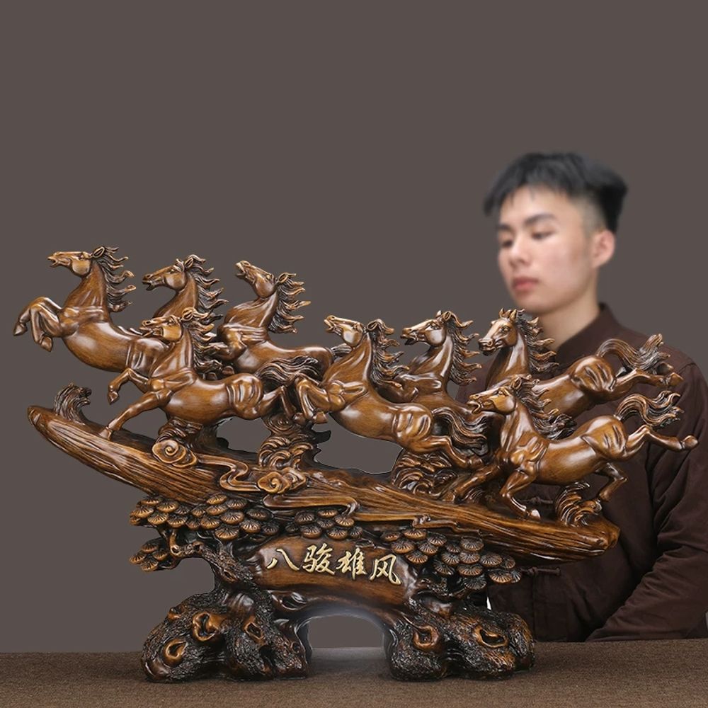 사무실 말장식품 선물 행운 조형물 소품 공예품 거실 말조각상 달리는 오브제 말동상 이미지 6