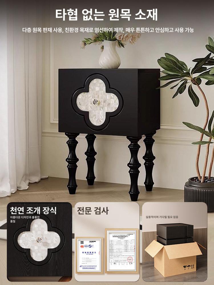 블랙 침대서랍장 선반 앤틱 침실 엔틱 빈티지 안방협탁 모던 - 상세 이미지 5