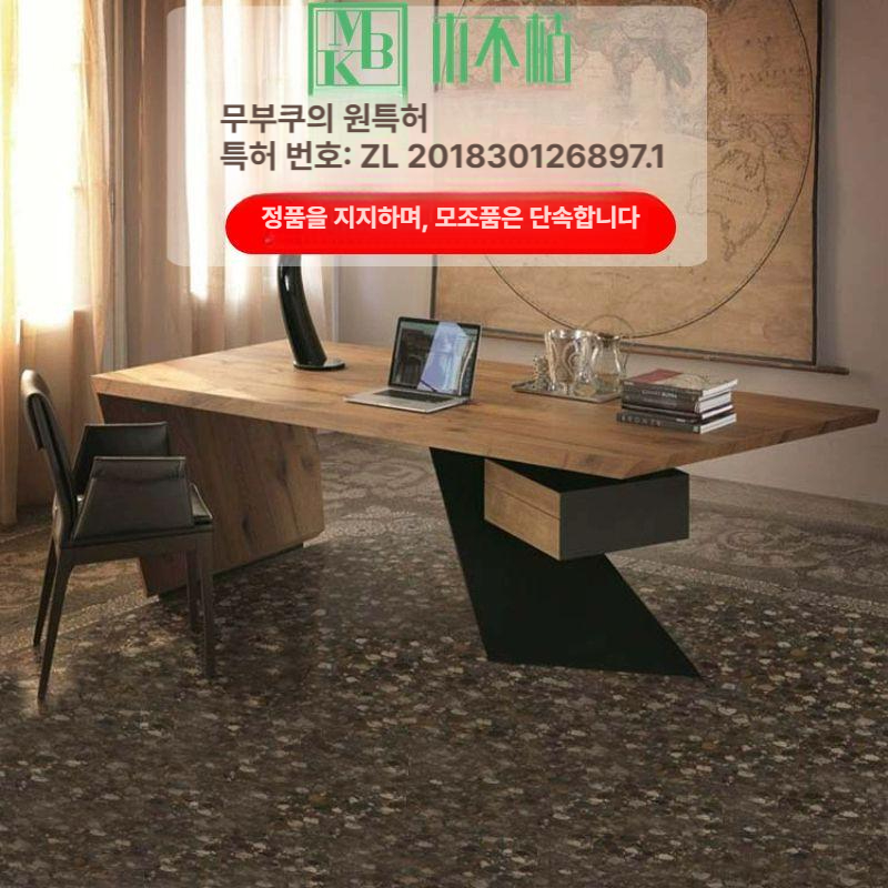 원목 임원 책상 고급 사무용 중역 데스크 원장실 나무 가구 대형 - 상세 이미지 2
