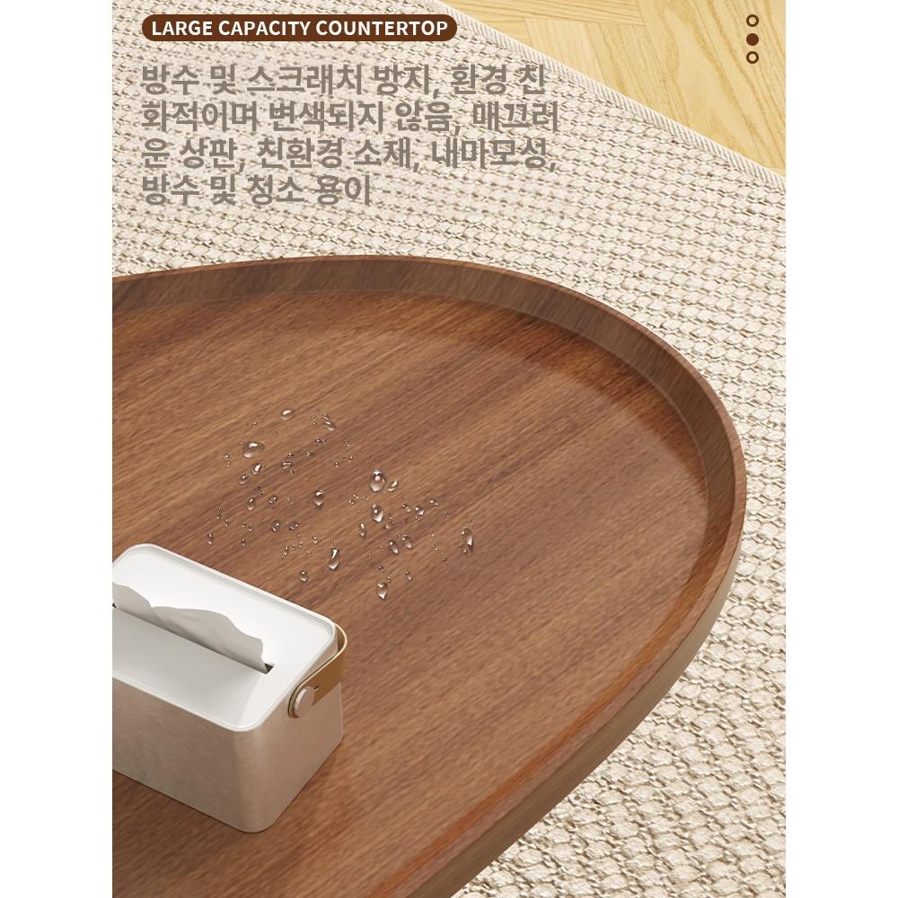 우드 좌식테이블 원목 거실테이블 빈티지 밥상 거실탁자 노르딕 라운드 일본식 - 상세 이미지 3