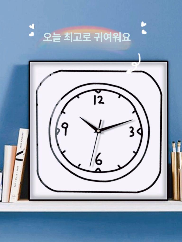 북유럽 손글씨 인테리어 벽걸이 시계 거실 빈티지 카페 사무실 모던 벽시계 - 상세 이미지 3