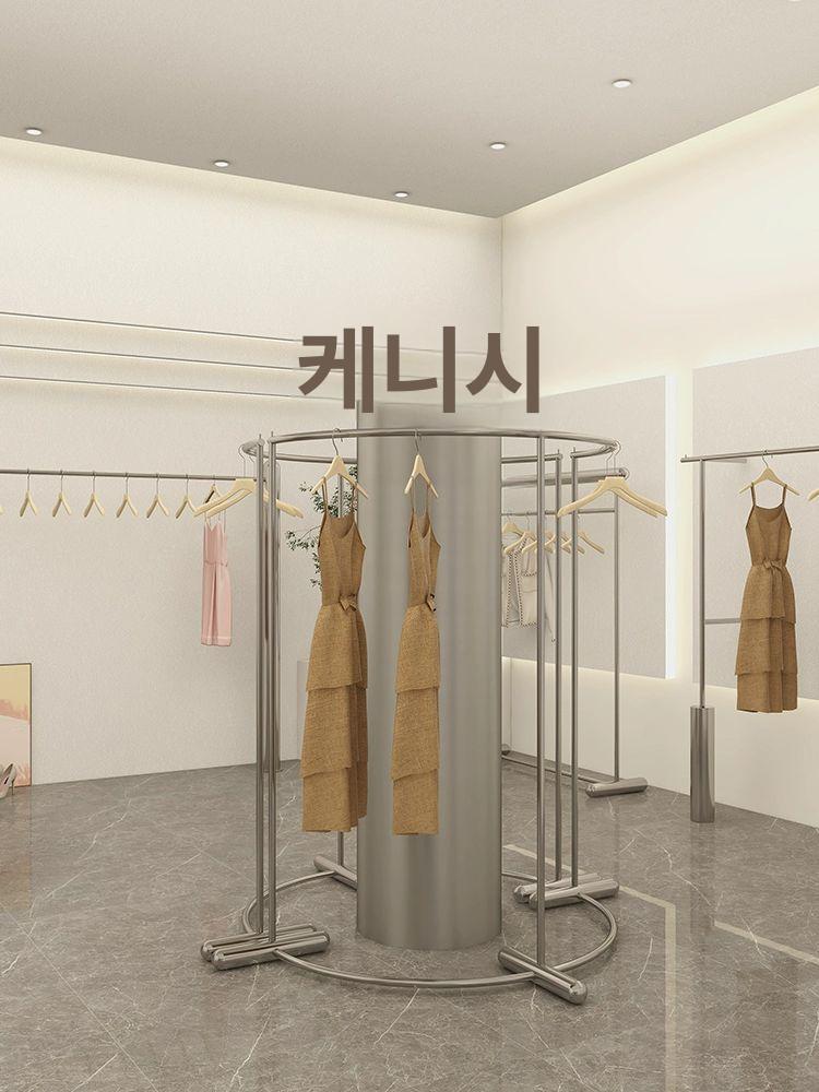 백화점 곡선행거 드레스룸 길이 구성 진열대 디피 의류 매장용 사이즈 기본 옷 높이 - 상세 이미지 2