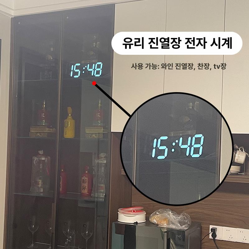 LED 벽걸이시계 온습도 전자달력 우드 인테리어 수신 무타공 대형 무소음 충전형 디지털 - 상세 이미지 5