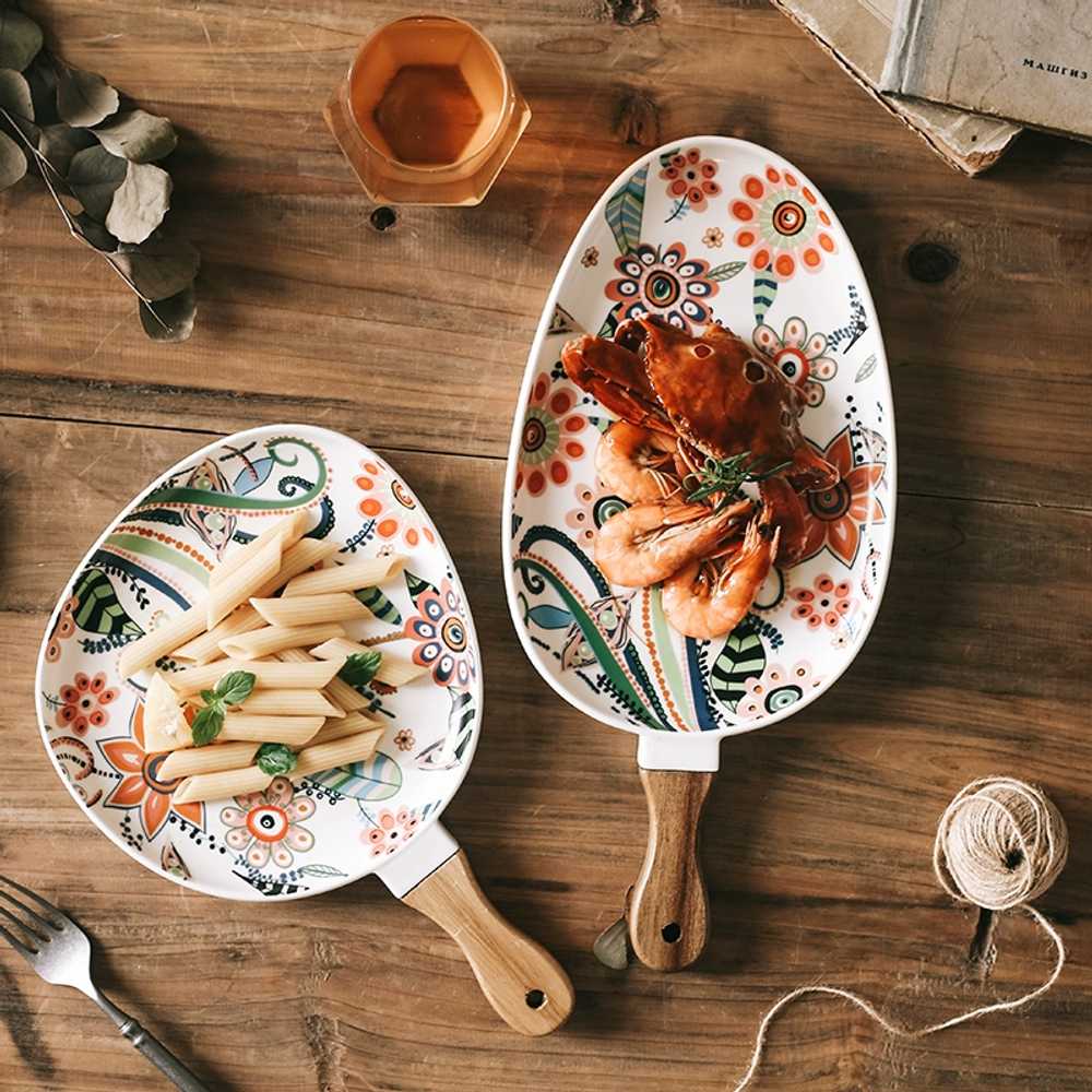앞접시 북유럽 폴란드그릇 식기 파스타 팬그릇 우드 명품 옷장 셀러드 루스 핸들 서랍 - 상품 이미지