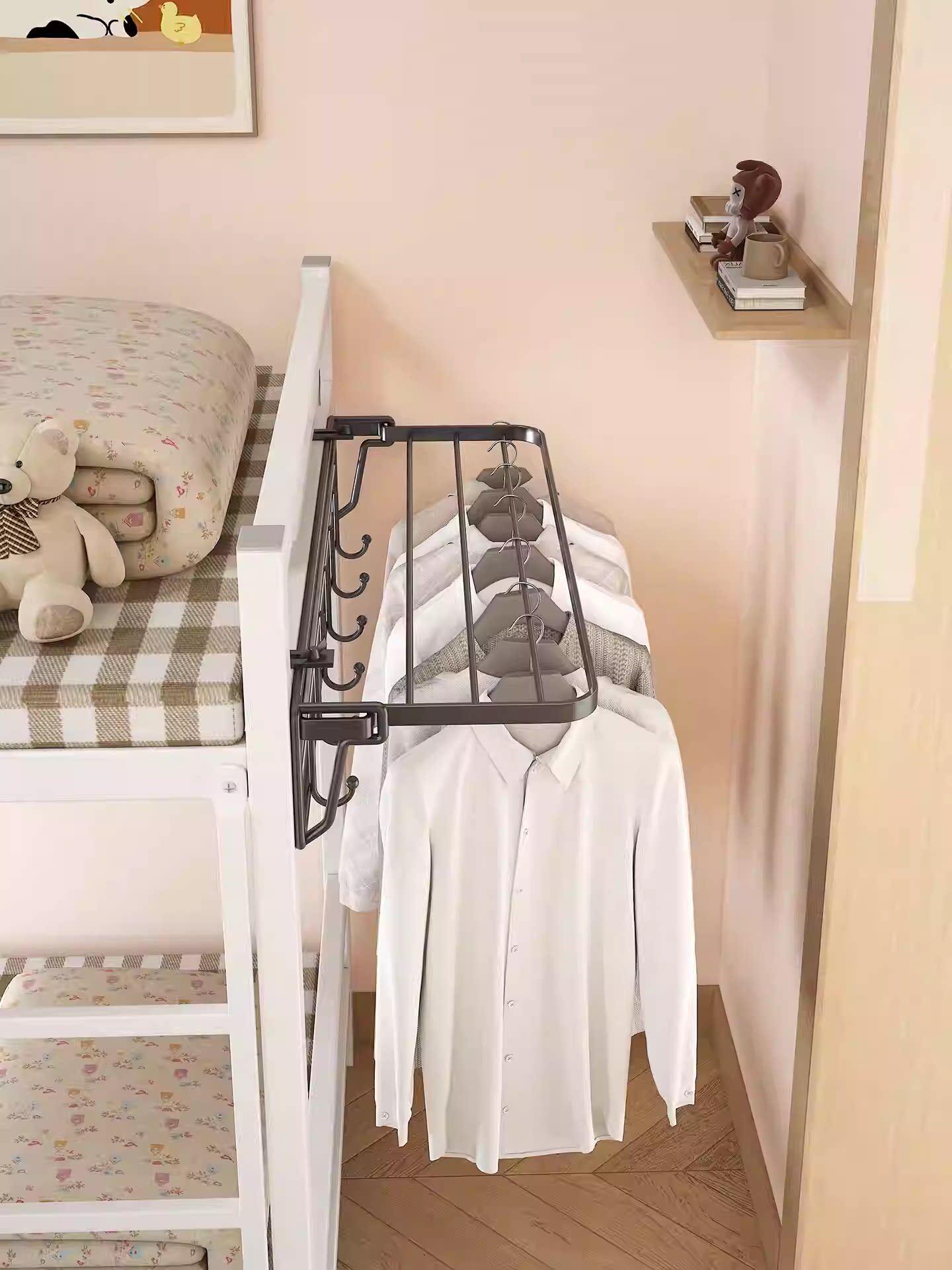 2층 침대 건조대 원룸 걸이 중형 난간 접이식 기숙사 옷걸이 건조 소형 빨래 이층침대 - 상품 이미지