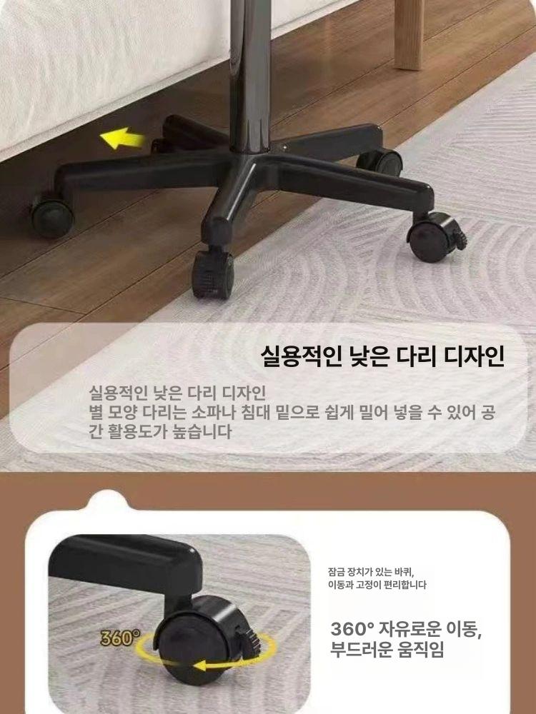 높이조절 노트북 거치대 리프팅 회전 스탠딩 책상 작업용 바퀴 이동식 - 상세 이미지 4