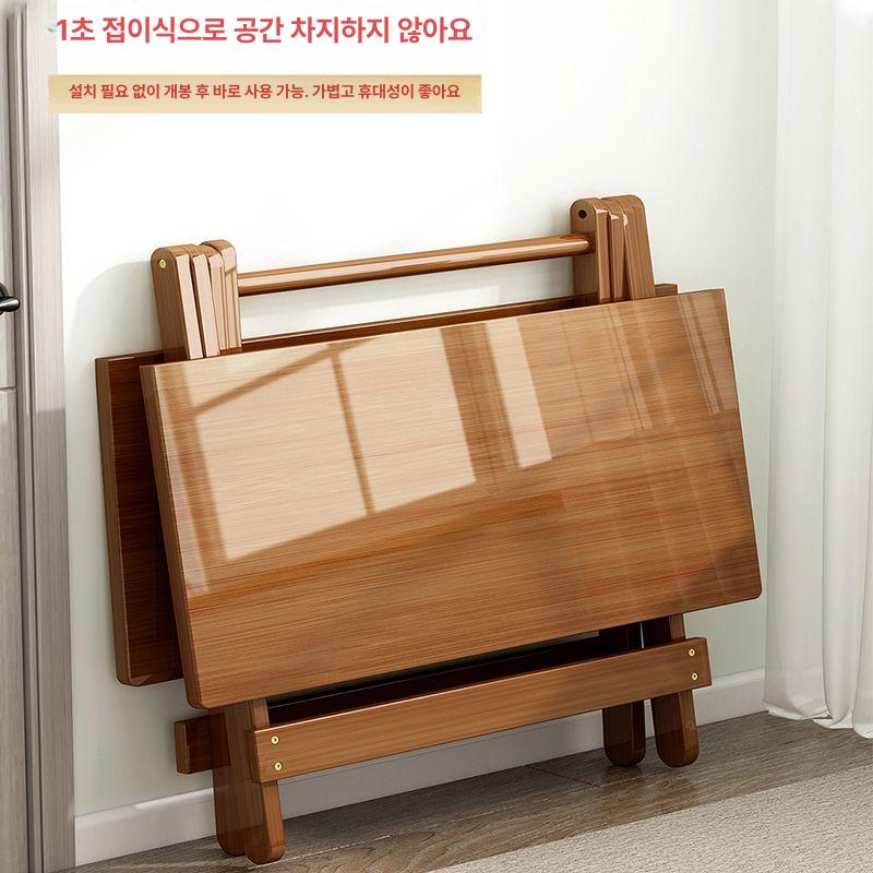 접이식 식탁테이블 원목 가정용 공간활용 원형테이블 확장형 간이 업소용 카페 간편 - 상세 이미지 2