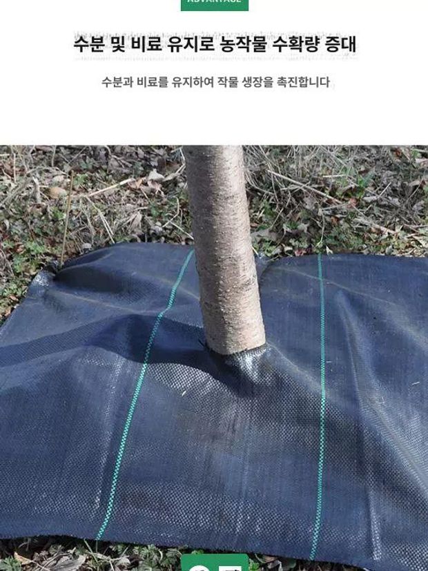 나무 제초매트 과수원 수목 방초망 농업용 시트 방초포 잡초 제초망 제초커버 - 상세 이미지 4