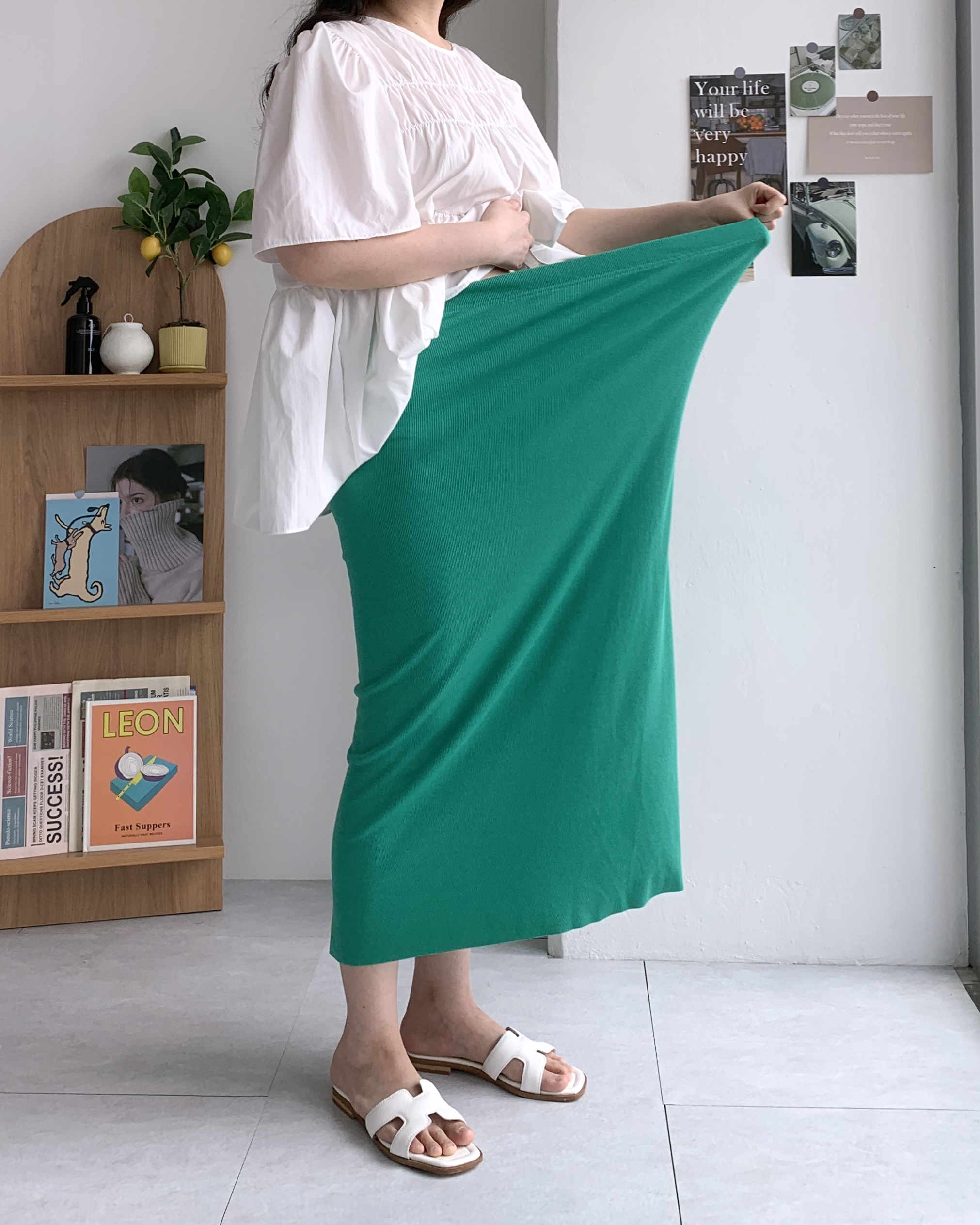 [1+1] 6COLOR 밴딩스커트 여름롱치마 임산부치마 이미지 7