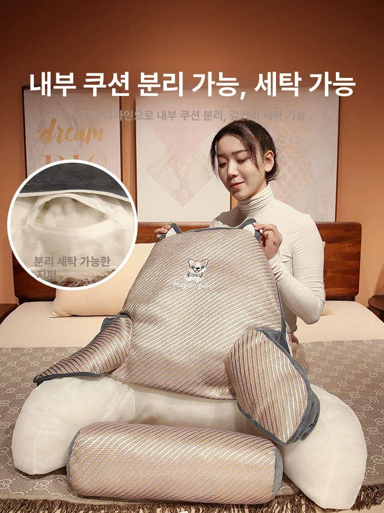 사계절 침대헤드 소파 대형쿠션 삼각등받이쿠션 침대쿠션 벨벳 소프트 푹신한 편안한 - 상세 이미지 3