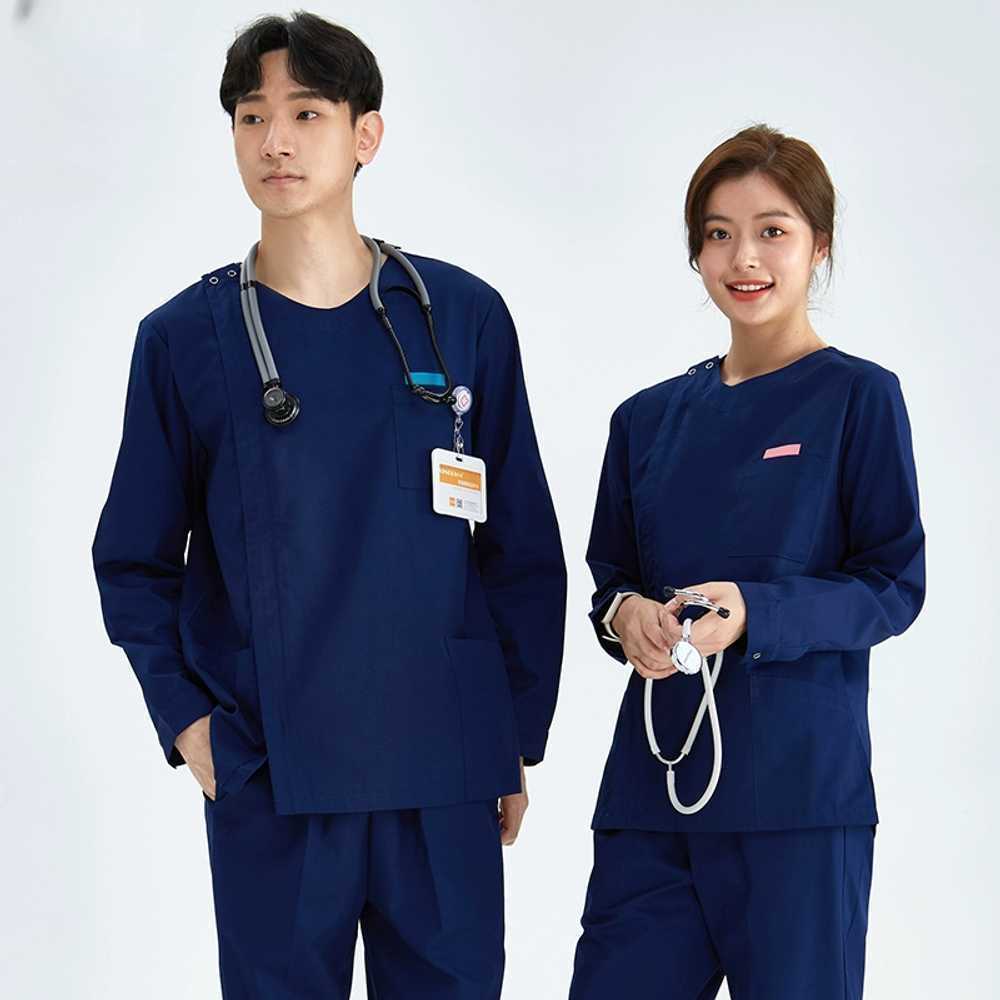 수술복 수술실 V넥 위생복 물리치료사복 가운 간호사 진료복 간호복 치과 기모 - 상품 이미지