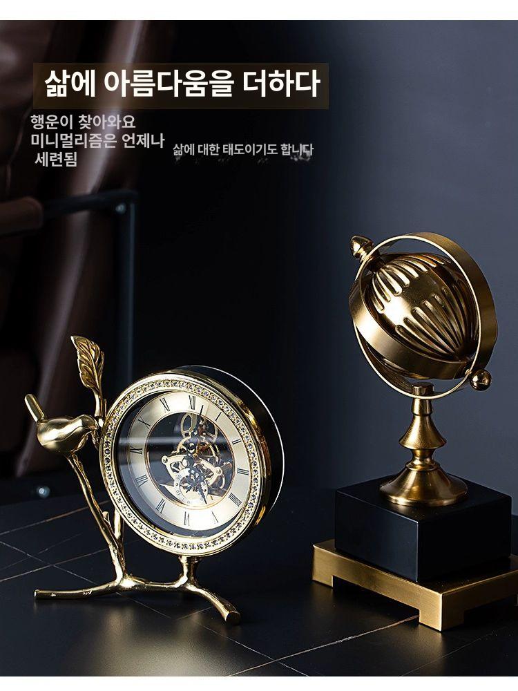 패션 탁상시계 레트로 카페 감성 복고풍 장식용 데스크 디자인 모던 럭셔리 클래식 - 상세 이미지 2