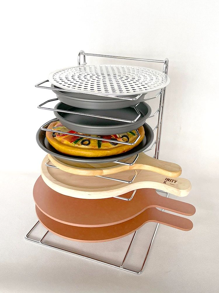 건조 피자팬거치대 뷔페 받침대 보관대 정리대 식힘 플래터 수납장 가로 테이블 주방 - 상세 이미지 2