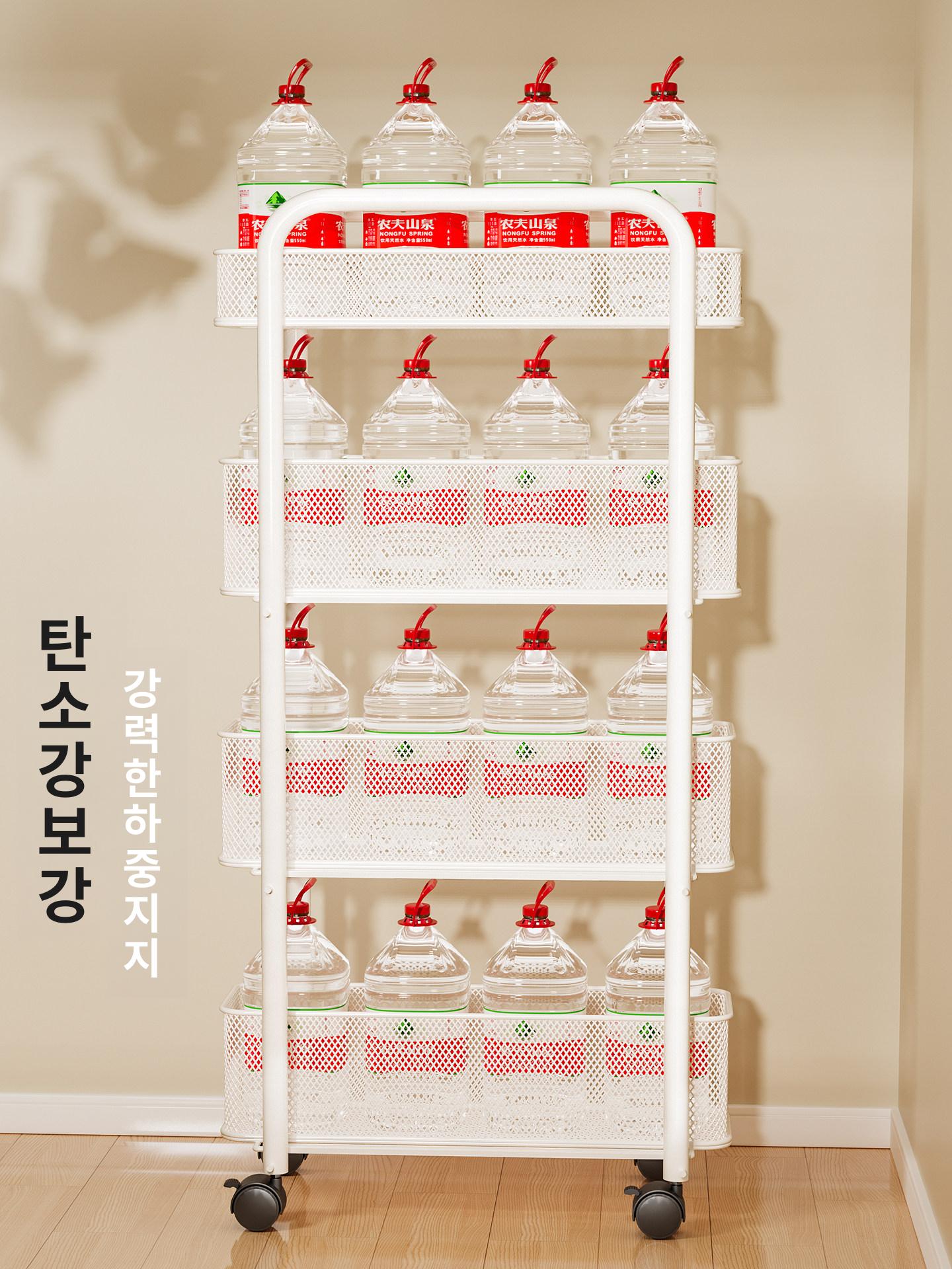 선반 틈새수납장 이동식 다용도 보관 정리함 바퀴달린 주방 냉장고틈새 서랍형 - 상세 이미지 3
