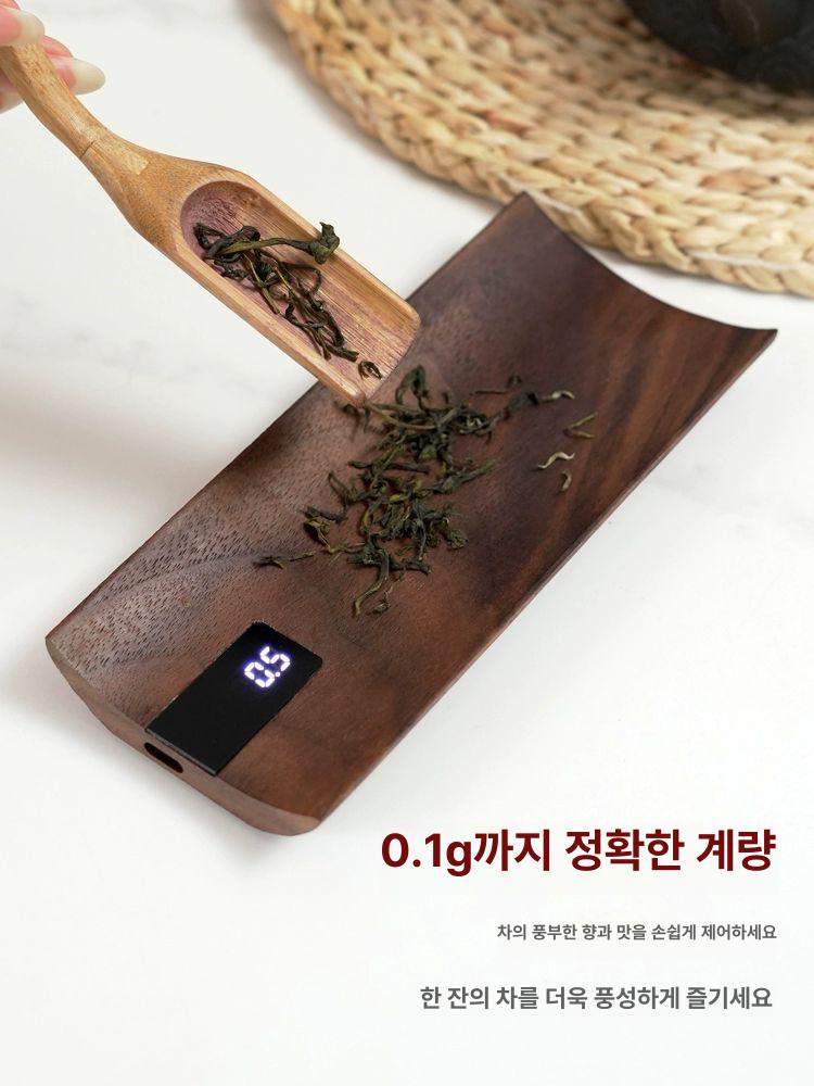 찻잎 저울 충전용 호두나무색 계량 가정용 미세 무게 고정밀 분말 전자칭 목재 미량계 - 상세 이미지 5