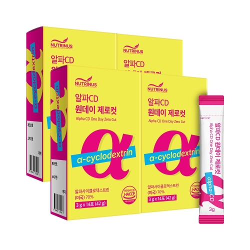 뉴트리너스 알파CD 원데이 제로컷 다이어트 보조제 파인애플맛 14포, 4개 - 상품 이미지
