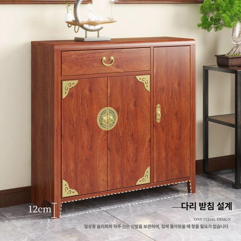 한옥 신발장 고전 목재 현관 조립 수납장 펜션용 슈즈랙 수납함 - 상세 이미지 2