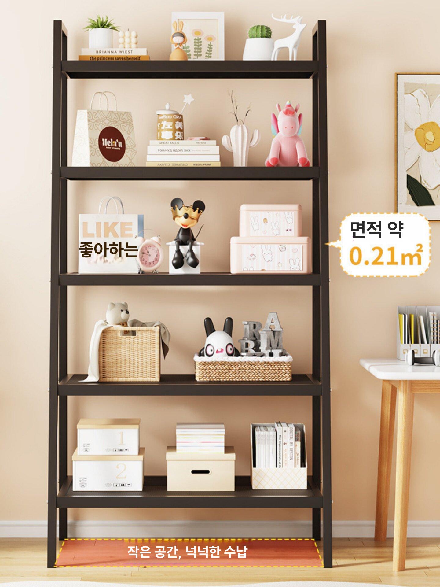 수납장 4단 선반 원목 조립식 베란다 거실 다목적 정리 진열장 수직형 - 상세 이미지 4