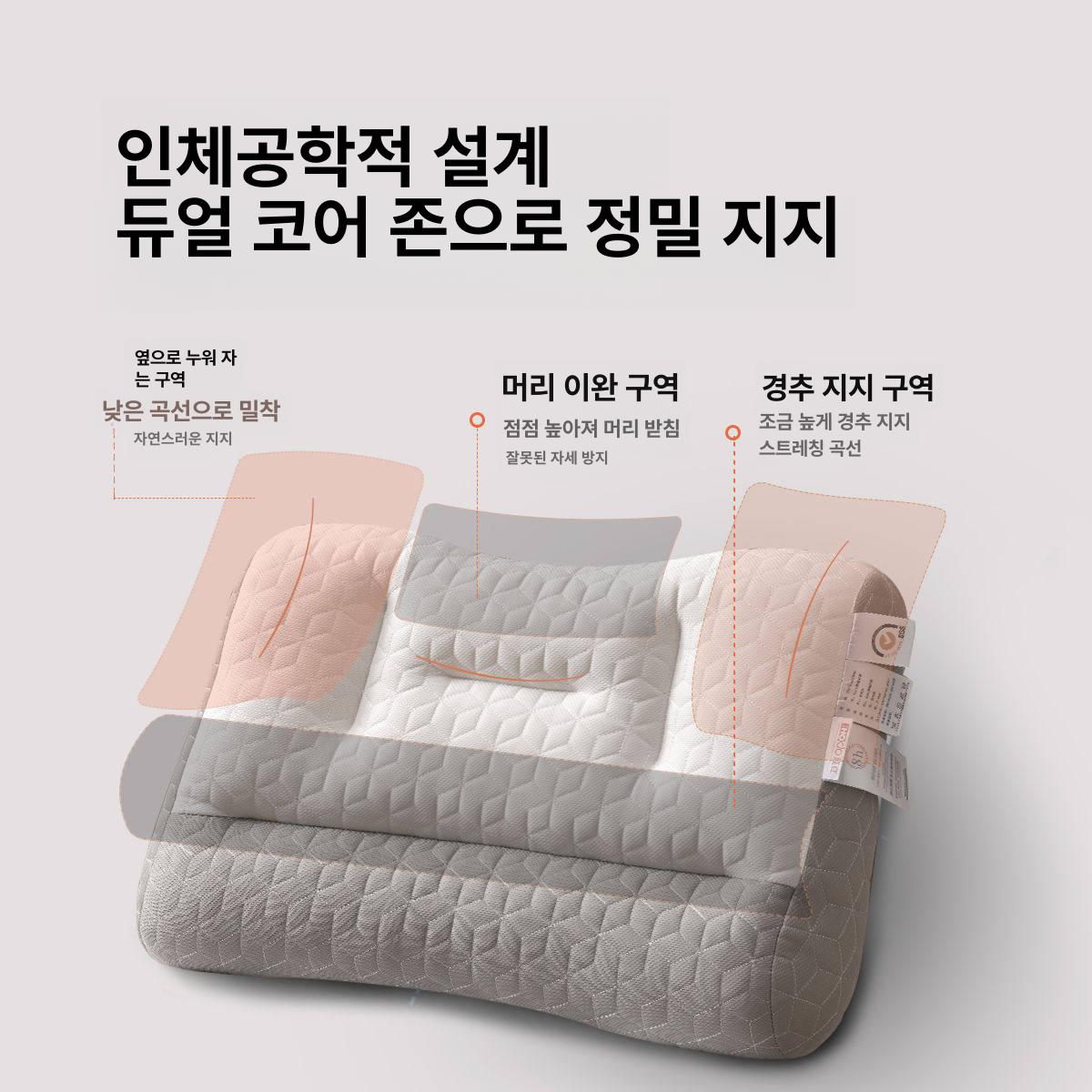 라텍스 경추베개 목베개 낮은베개 사무실 기능성 꿀잠베개 - 상세 이미지 3